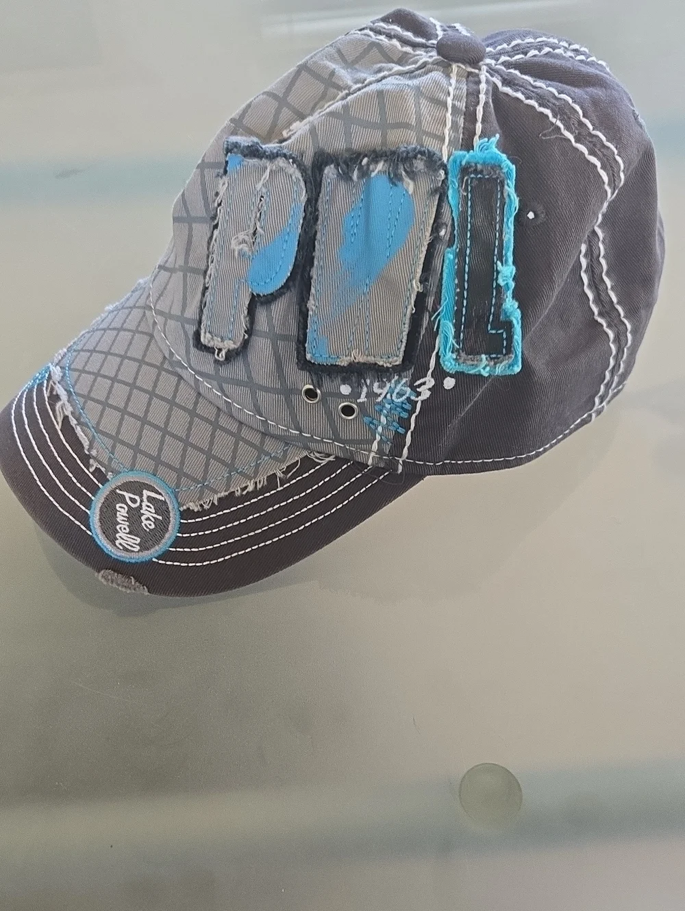 Distressed Gray Womens Baseball Cap 